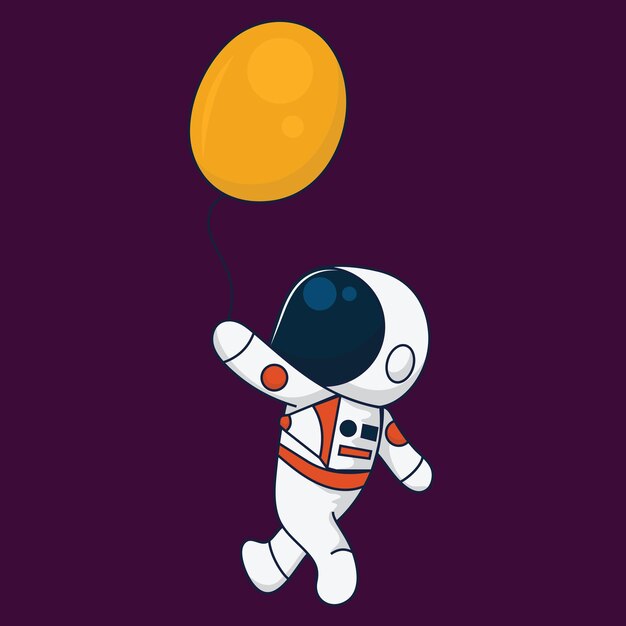 Vector leuke astronaut die op een raket rijdt in een platte vector illustratie verzameling