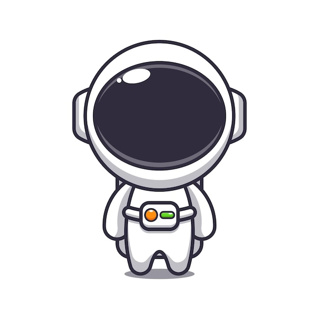 Leuke astronaut mascotte cartoon vectorillustratie.