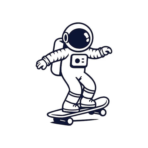 Vector leuke astronaut personage icoon illustratie wetenschap technologie icon concept geïsoleerde premium vector