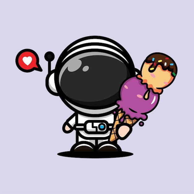 Vector leuke astronaut vector personage ontwerp illustratie