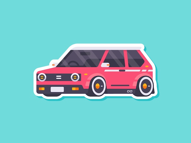 Vector leuke auto sticker retro