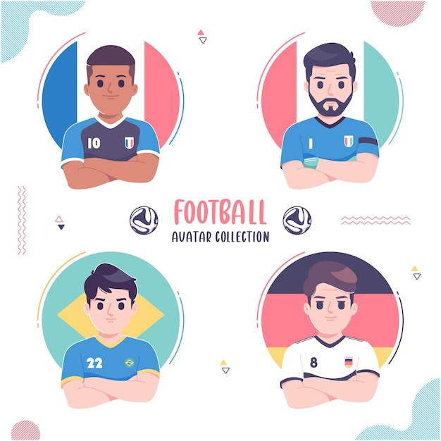 leuke avatar-ontwerpcollectie voor voetballers