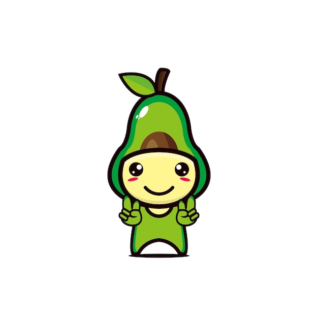Leuke avocado gelukkig lachend grappige Vector vlakke stijl cartoon karakter illustratie