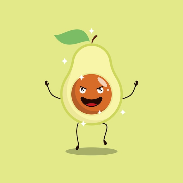 Leuke Avocado Vector cartoon karakter illustratie eenvoudige platte stijl