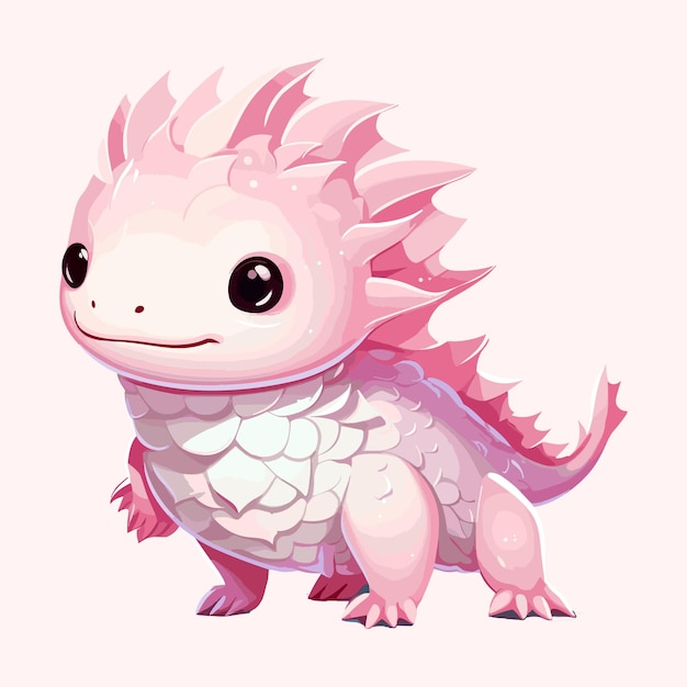 Leuke Axolotl Cartoon Vector Art Illustratie Ontwerp