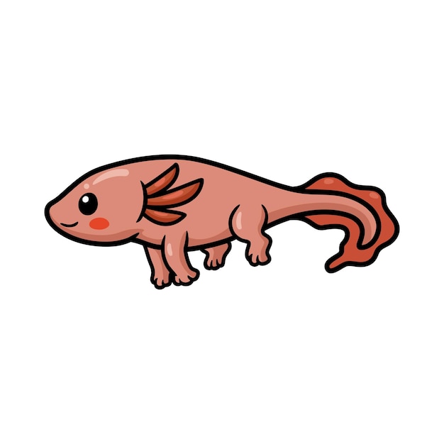 Vector leuke axolotl cartoon vectorillustratie