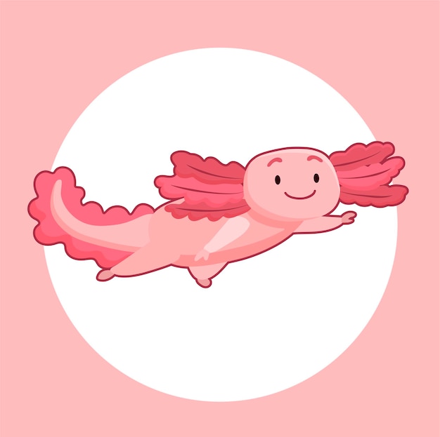 Leuke axolotl cartoon vectorillustratie