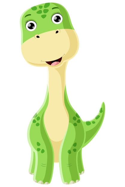 Leuke baby brontosaurus dinosaurus cartoon zitten