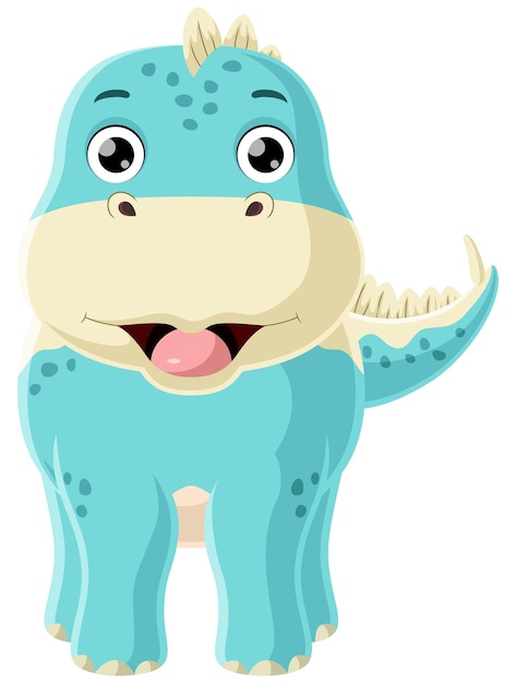 Leuke baby dinosaurus cartoon op witte achtergrond