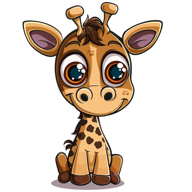 Leuke baby giraffe geïsoleerd op witte achtergrond Vector illustratie