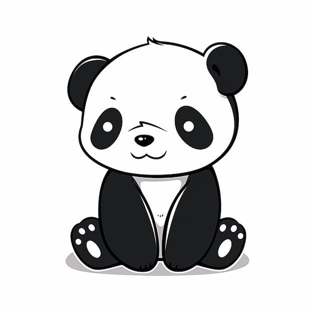 Leuke baby panda die op de grond zit Vector illustratie