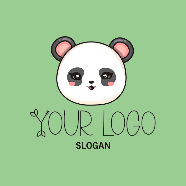 Leuke baby panda Logo ontwerp Vector