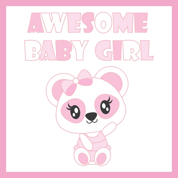 Leuke baby panda vector cartoon illustratie voor baby shower kaart ontwerp, kid t shirt ontwerp en behang