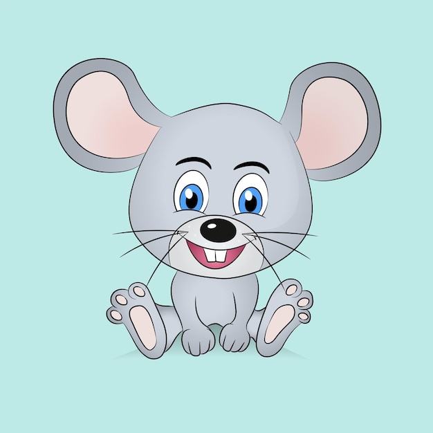 Leuke baby rat cartoon mascotte ontwerp