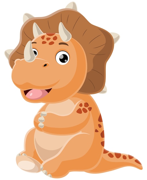 Leuke baby triceratops dinosaurus cartoon zitten