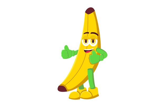 Leuke Banana Character Design Illustratie