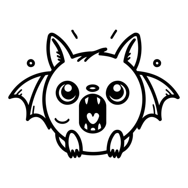 Vector leuke bat cartoon mascotte karakter vector icon illustratie