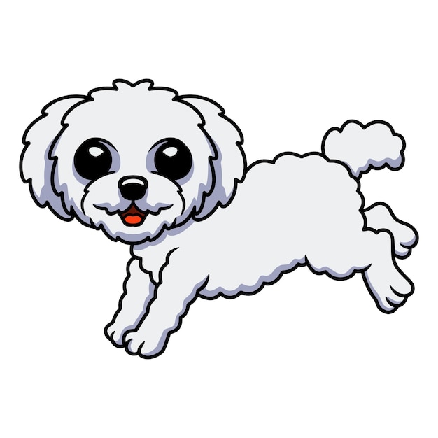 Leuke bichon frise cartoon springen