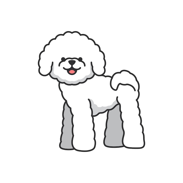 Leuke bichon hond geïsoleerd op een witte achtergrond vectorillustratie