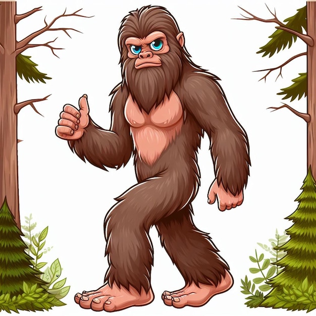 Leuke Bigfoot Vector cartoon illustratie