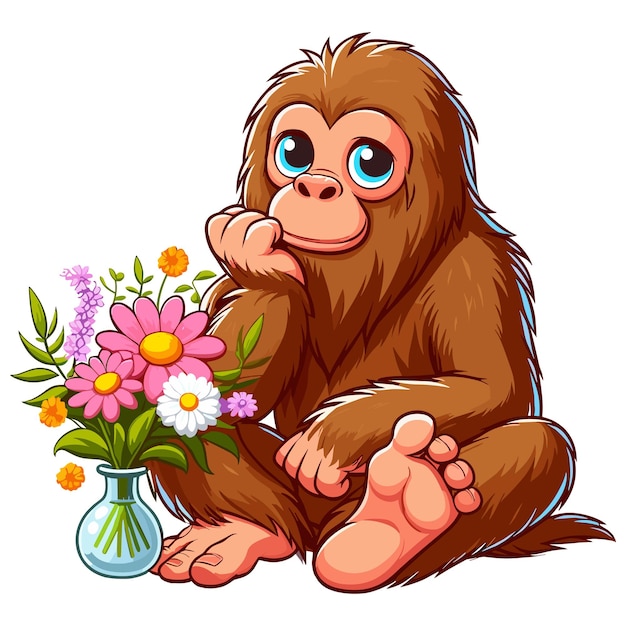 Leuke bigfoot vector cartoon illustratie