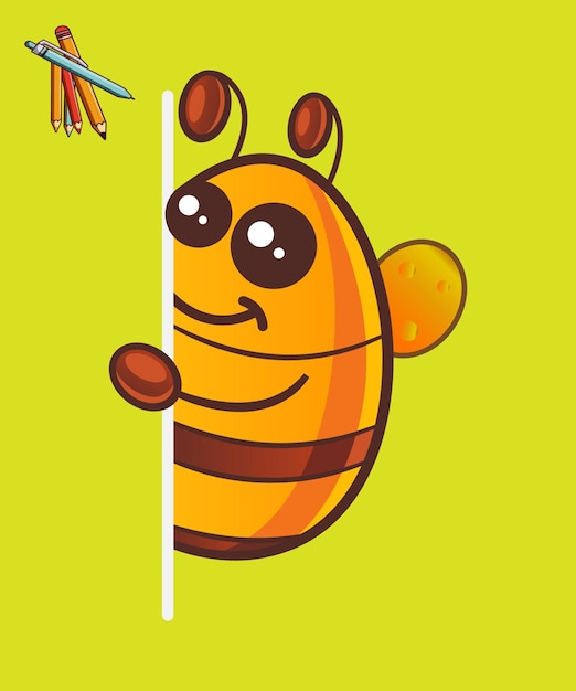Leuke bijen cartoon vector icoon illustratie logo mascotte