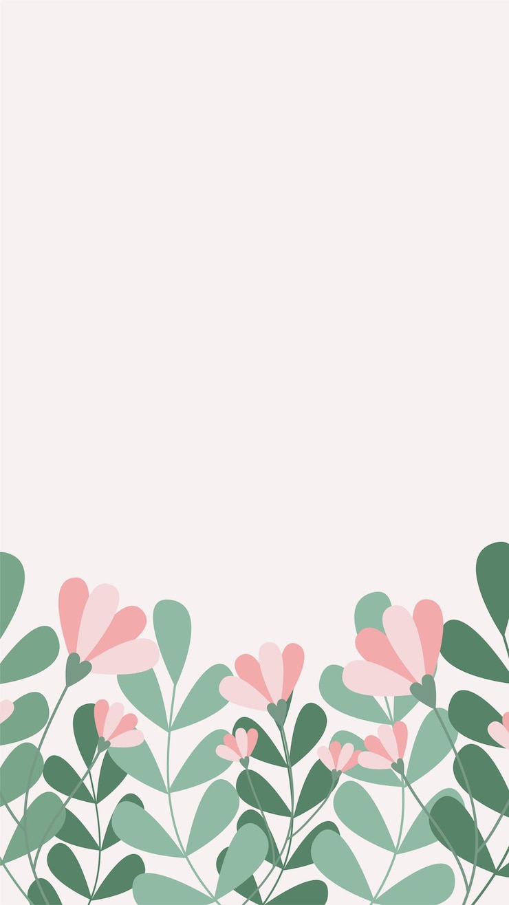 Leuke Bloemen Telefoon Wallpaper Vector Achtergrond