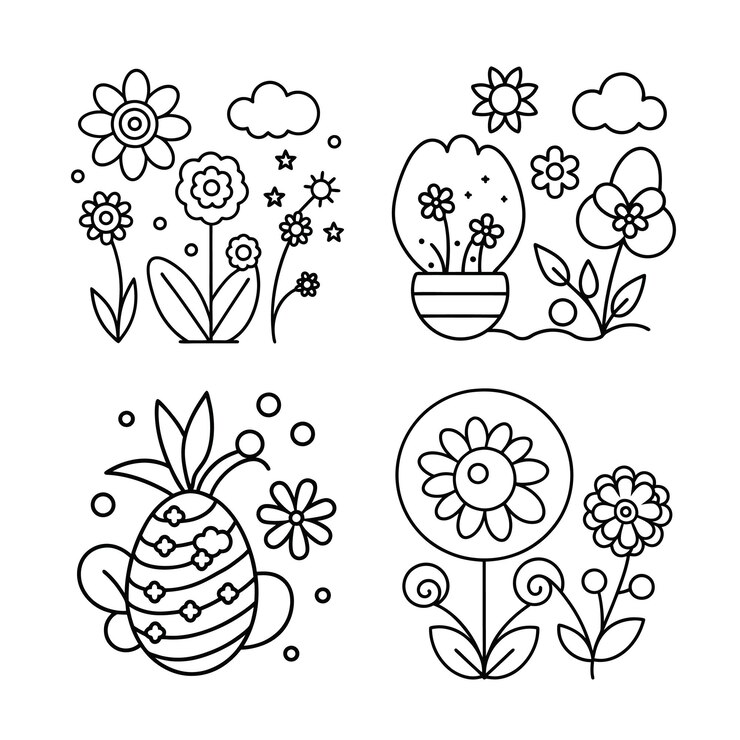 Vector leuke bloementekeningen