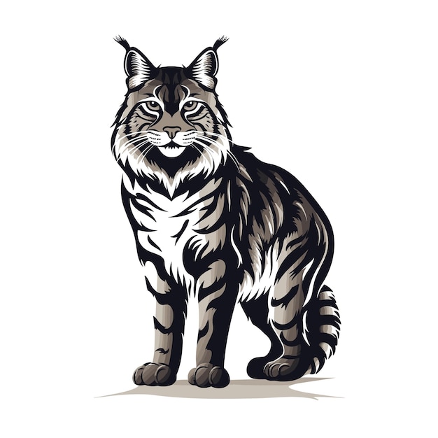 Leuke bobcat cartoon vector art illustratie ontwerp