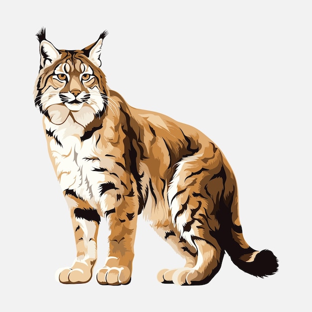 Vector leuke bobcat cartoon vector art illustratie ontwerp