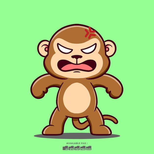 Leuke boze aap Cartoon afbeelding