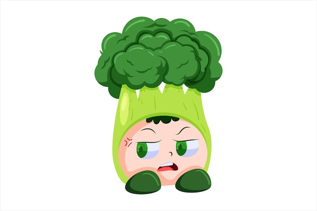 Leuke Broccoli Character Design Illustratie