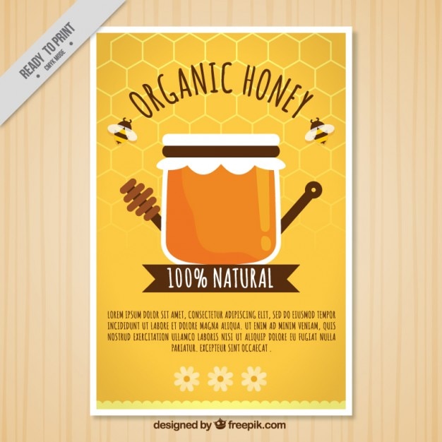 Vector leuke brochure van biologische honing