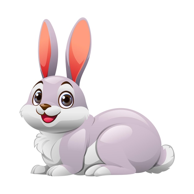 Vector leuke bunny konijn cartoon vector illustratie geïsoleerd op witte achtergrond