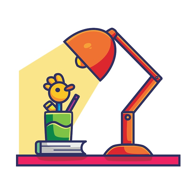 Leuke bureau leeslamp. cartoon object concept Geïsoleerde illustratie. Vlakke stijl geschikt voor Sticker Icon Design Premium Logo vector