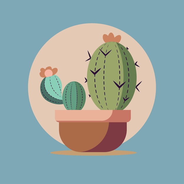 Leuke cactus cartoon vector pictogram illustratie natuur pictogram concept geïsoleerde premium vector plat