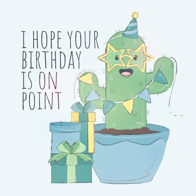 Leuke Cactus Happy Birthday Card