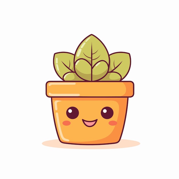 Vector leuke cactus in pot plat cartoon stijl