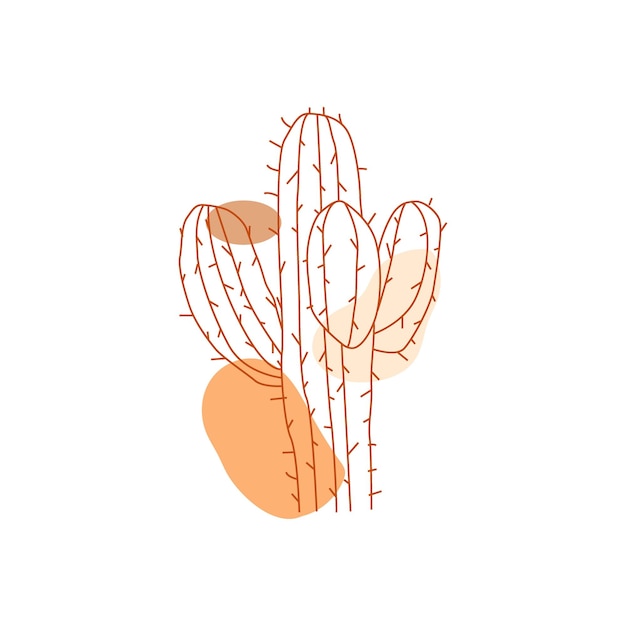 Leuke cactus-lijntekening