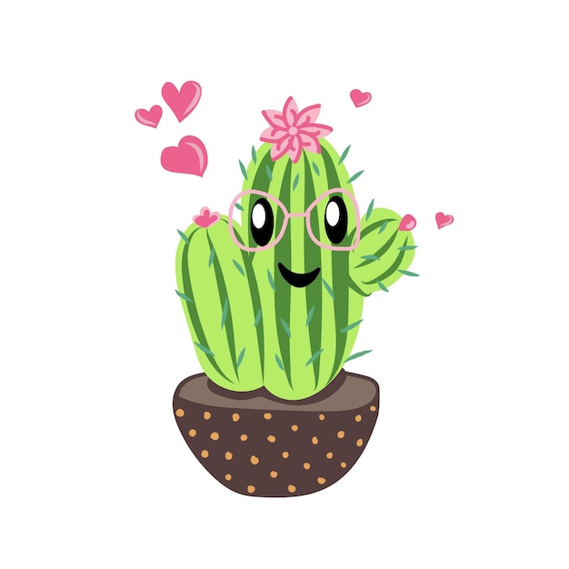 Leuke cactusplant in pot met hartje