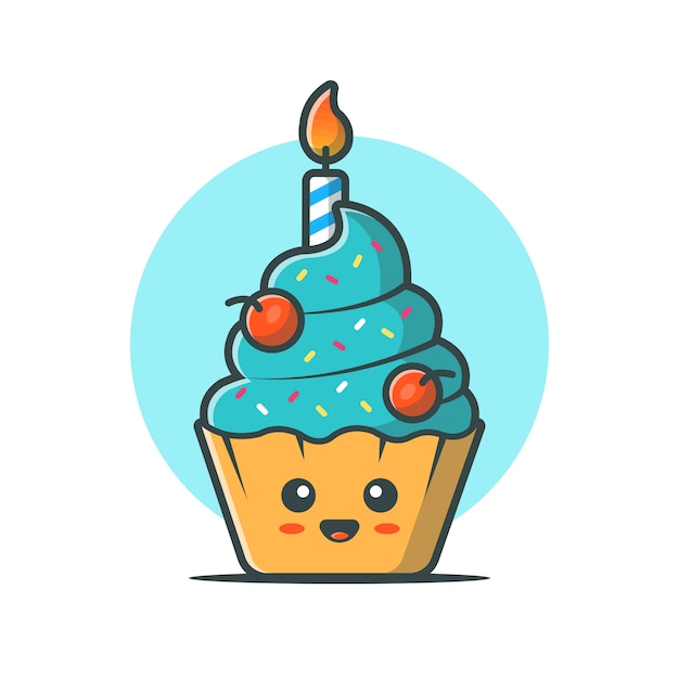 Leuke Cake Mascot Vector