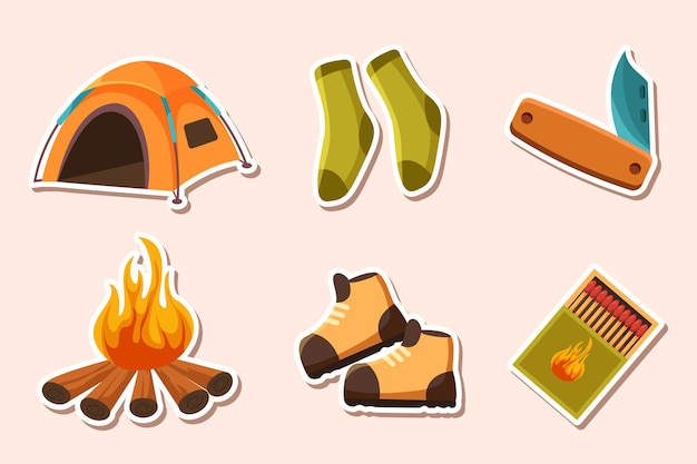 Leuke Camping Sticker Set Collectie