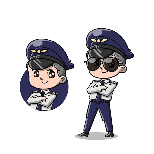 Vector leuke captain pilot cartoon