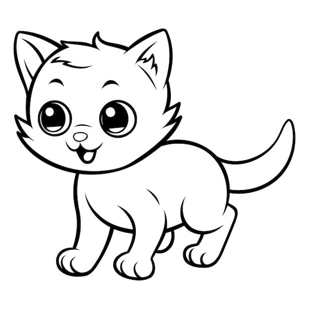 Leuke Cartoon Cat Vector Illustratie Mascotte Karakter Ontwerp