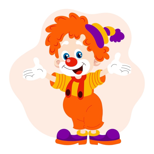 Vector leuke cartoon clown kinderkaart print kleurrijke illustratie vector