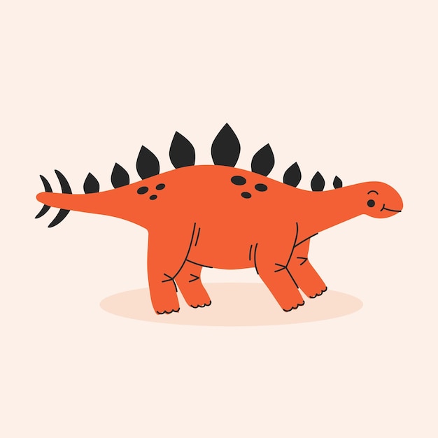 Leuke cartoon dinosaurus dino stegosaurus eenvoudige vector illustratie geïsoleerd op witte achtergrond baby