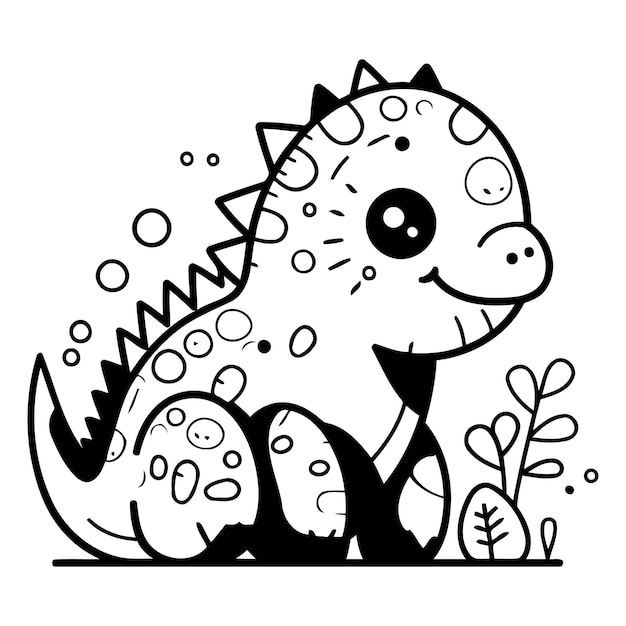 Vector leuke cartoon dinosaurus vector illustratie geïsoleerd op een witte achtergrond