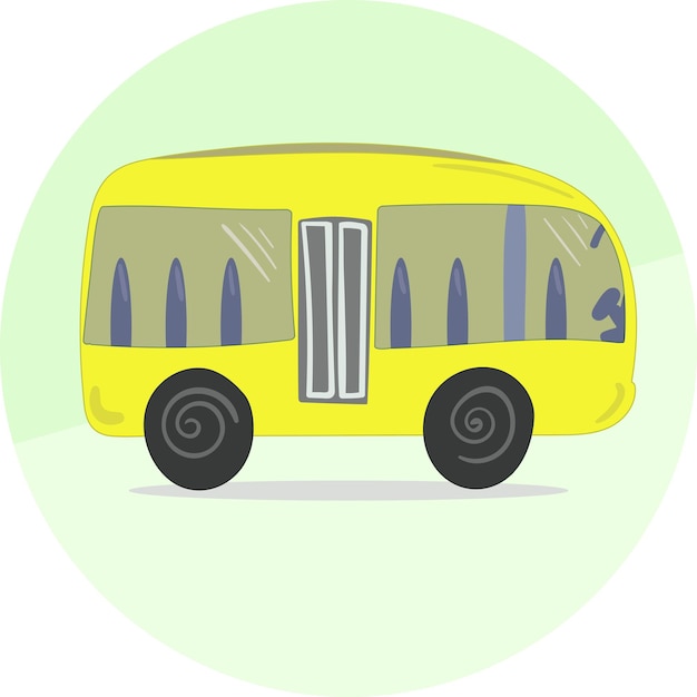 Leuke Cartoon Gele Bus Pictogram