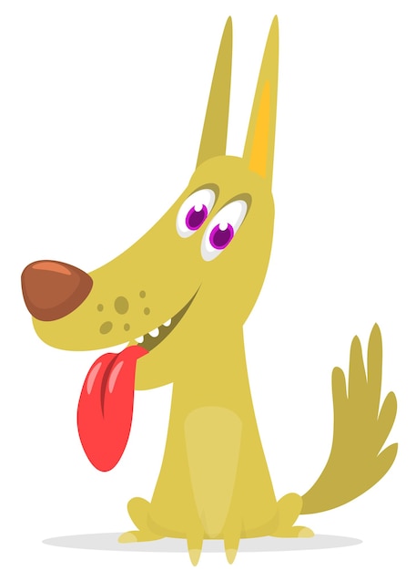 Vector leuke cartoon grappige hond vector illustratie