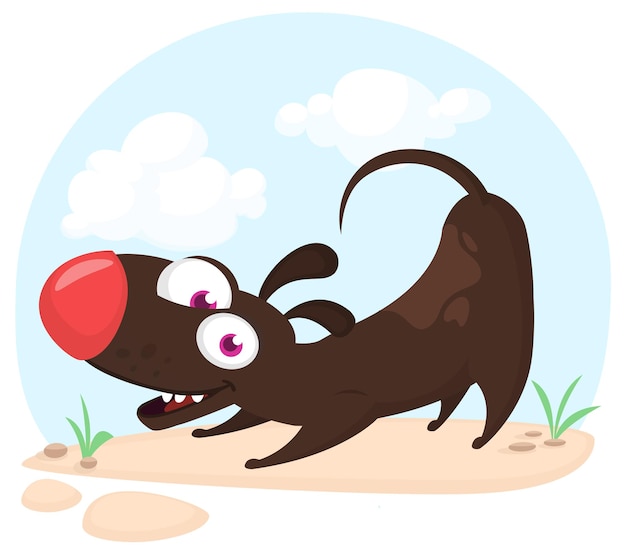 Vector leuke cartoon grappige hond vector illustratie